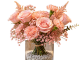 Peach Pink Rose & Carnation Bouquet with Astilbe