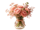 Light Pink Rose & Carnation Vase with Satin Ribbon