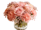 Blush Pink Rose & Carnation Arrangement with Baby's Breath in Glass Vase, Soft Pink Floral Centerpiece for Home Decor
