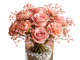 Blush Rose & Carnation Vase Arrangement with Stone Base
