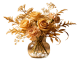 Golden Champagne Rose & Carnation Dried Floral Arrangement in Glass Vase, Luxe Neutral Decor