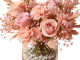 Blush Pink Rose & Carnation Vase Arrangement with Pampas Grass
